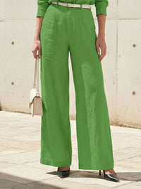 High Waisted Loose Solid Color Split-Joint Pants Trousers