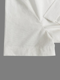 Buttoned Pockets Solid Color Loose Short Sleeves V-neck Jumpsuits