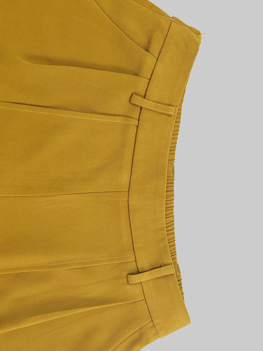 Solid Color Split-Joint High Waisted Wide Leg Trousers Pants