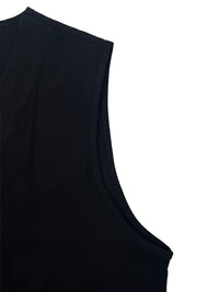 Sleeveless Wide Leg Buttoned Pockets Solid Color V-Neck Jumpsuits