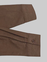 Loose Puff Sleeves Pleated Solid Color Split-Joint Lapel Maxi Dresses Shirt Dress