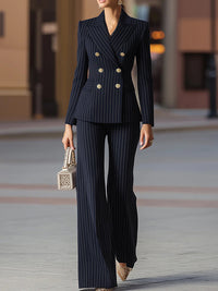 Loose Wide Leg Striped Pants Suits Bottoms Trousers