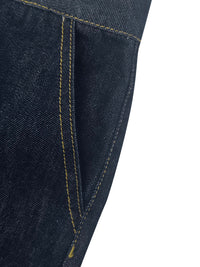 Pleated Pockets Loose Wide Leg Jean Pants Bottoms