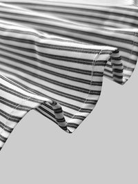 Buttoned Striped Long Sleeves Loose Stand Collar Blouses&Shirts Tops