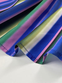 Split-Joint Striped Long Sleeves Loose Lapel Shirt Dress Maxi Dresses