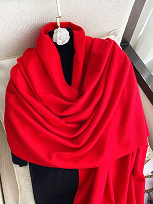 Solid Color Tasseled Scarf Scarfs&Hats