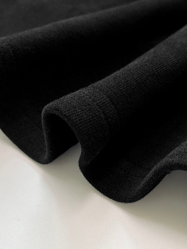 Solid Color Split-Joint Long Sleeves Round-neck Sweatershirt