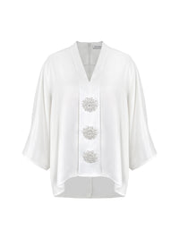 Loose Solid Color V-Neck Blouses&Shirts Tops