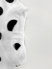 High Waisted Sleeveless Polka-Dot Mock Neck Jumpsuits