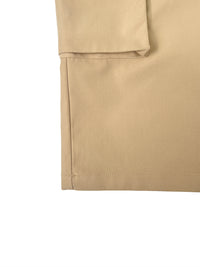 Pleated Pockets Solid Color Split-Joint Streamer High Waisted Wide Leg Cropped Trousers
