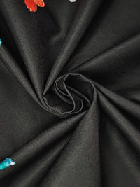 Buttoned Contrast Color Flower Print Flared Sleeves Long Sleeves Lapel Blouses&Shirts Tops