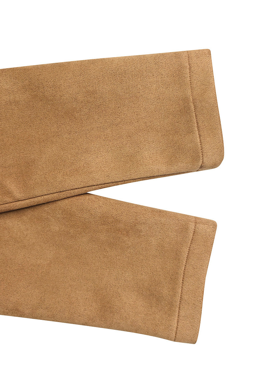 Long Sleeves Loose Buttoned Solid Color Split-Joint Notched Collar Blazer Outerwear