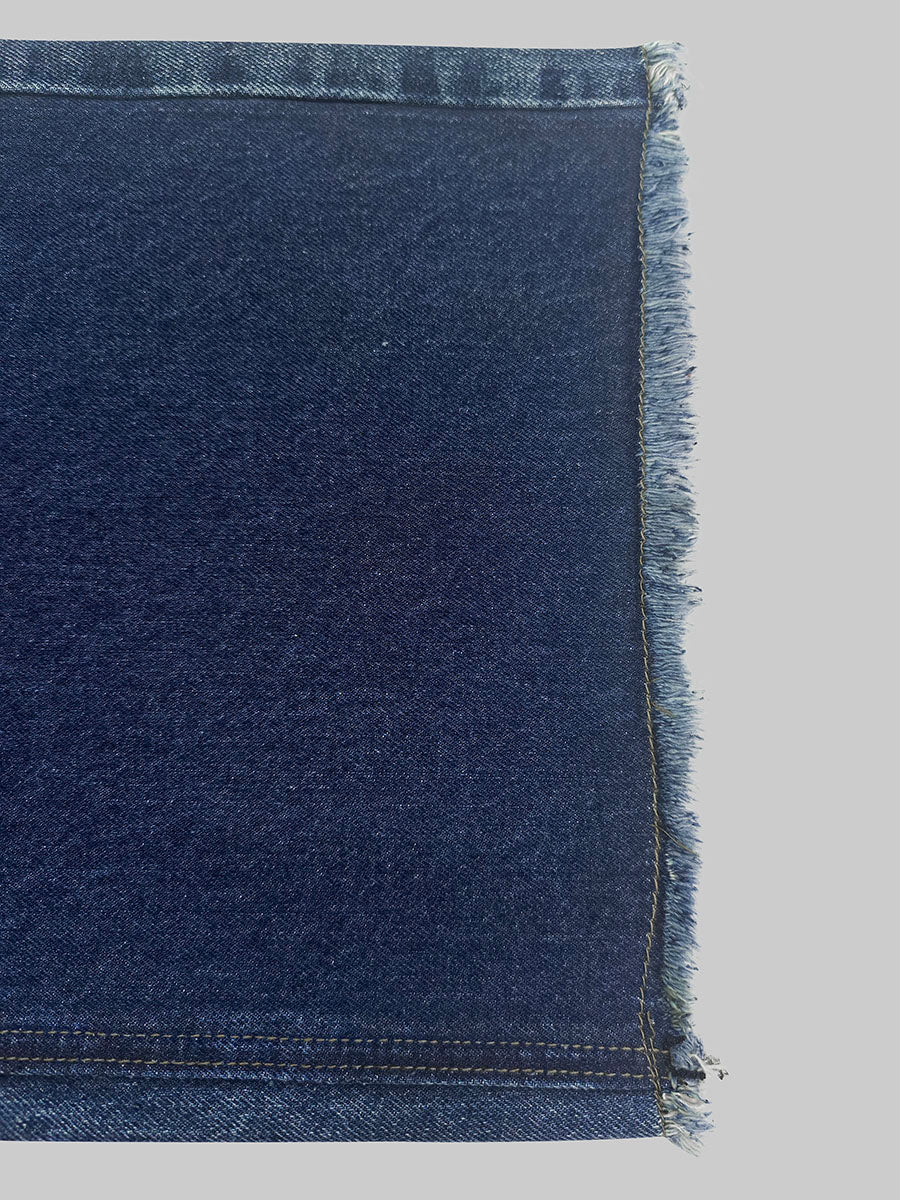 High Waisted Wide Leg Contrast Color Fringed Split-Joint Jean Pants Bottoms