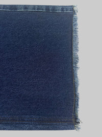 High Waisted Wide Leg Contrast Color Fringed Split-Joint Jean Pants Bottoms