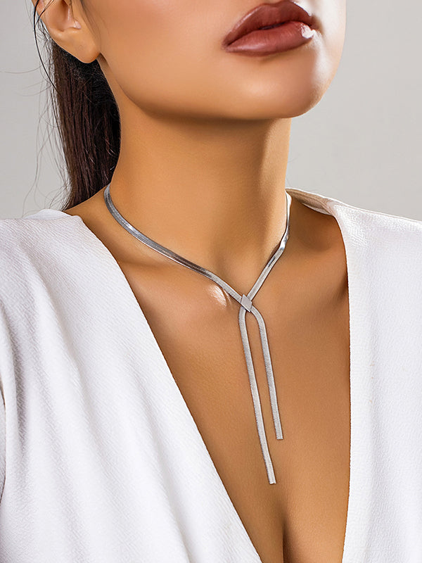 Hollow Solid Color Necklaces Accessories