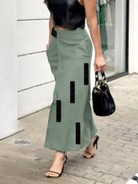 Asymmetric Pockets Split-Joint A-Line Loose Skirts Bottoms