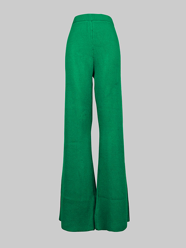 Contrast Color High Waisted Loose Trousers Pants