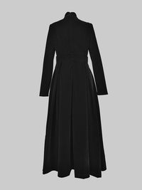 Solid Color Long Sleeves Skinny High Neck Midi Dresses