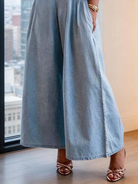 Pleated Solid Color Split-Joint Stretch; Elastic Loose Short Sleeves Off-The-Shoulder Jumpsuits