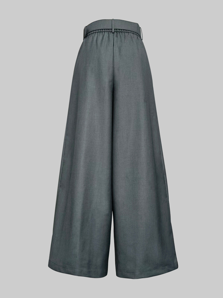 Loose Wide Leg Solid Color Casual Pants Bottoms Trousers