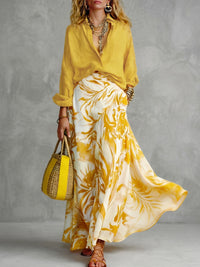 Long Sleeves Loose Buttoned Solid Color Lapel Blouses&Shirts Tops