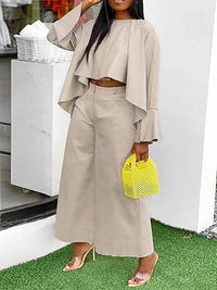 Wide Leg Solid Color Split-Joint Pants Trousers