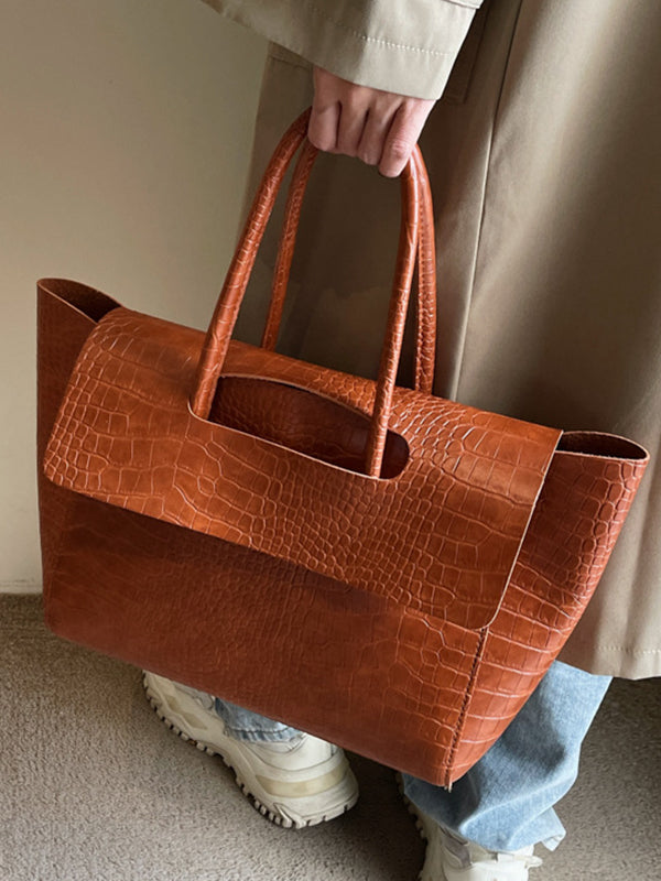 Solid Color Split-Joint Bags Handbags Tote Bags
