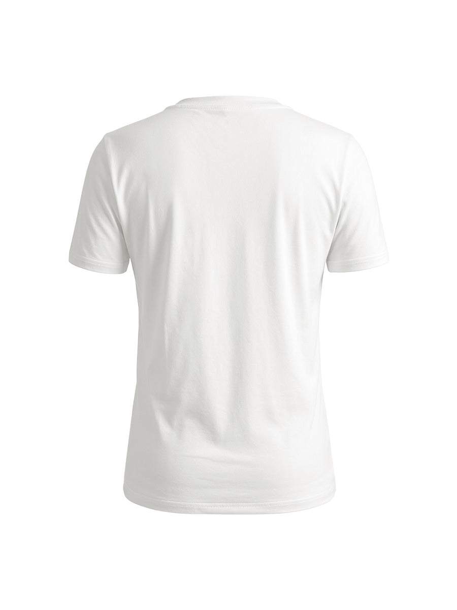 Short Sleeves Flower Print Round-Neck T-Shirts Tops