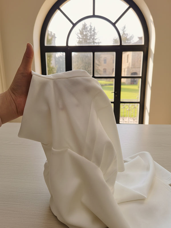 Asymmetric Pleated Solid Color Irregularity Long Sleeves High Neck Sweatshirt Tops