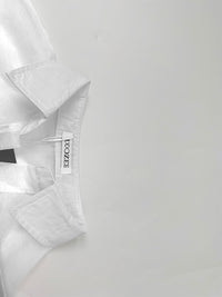 Half Sleeves High Waisted Pleated See-Through Solid Color Lapel Midi Dresses Shirt Dress