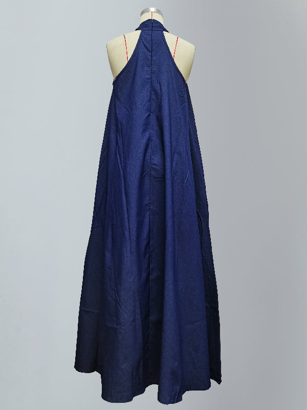 Wide Leg Halter-Neck Maxi Dresses