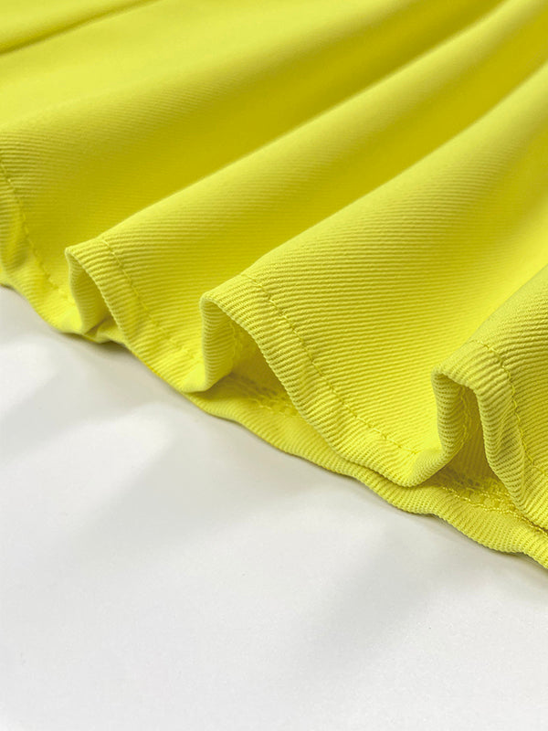 Loose Wide Leg Pockets Solid Color Round-Neck Jumpsuits