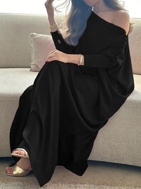 H-Line Loose Buttoned Solid Color Maxi Dresses