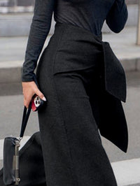 High Waisted Loose Asymmetric Solid Color Split-Joint Pants Trousers