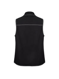 Line Solid Color Loose Sleeveless Lapel Vest Top