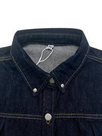 Buttoned Pleated Split-Joint Loose Sleeveless Lapel Vest Outerwear