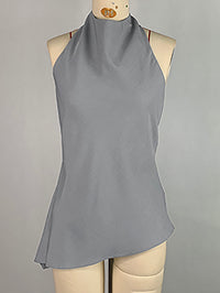 Sleeveless Solid Color Stand Collar Vest Top
