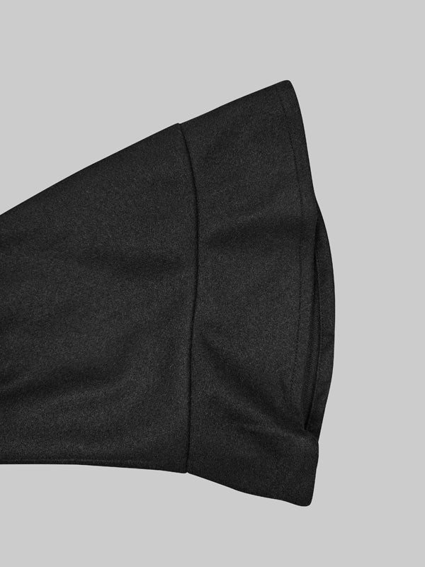 Flared Buttoned Solid Color High Neck Jackets&Coats Outerwear Woolen Coat