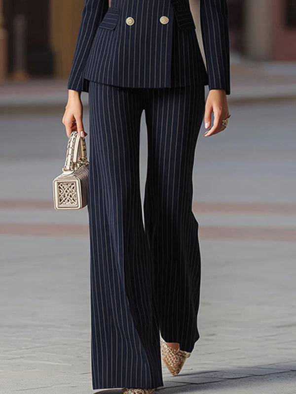Loose Wide Leg Striped Pants Suits Bottoms Trousers