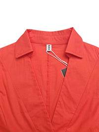 A-Line High Waisted Pleated Solid Color V-Neck Maxi Dresses Shirt Dress