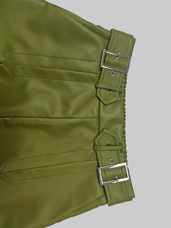 Belted Solid Color A-Line Loose Skirts Bottoms