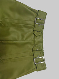 Belted Solid Color A-Line Loose Skirts Bottoms