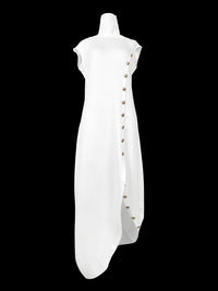 Solid Color Split-Side Loose Sleeveless Shawl Collar Maxi Dresses