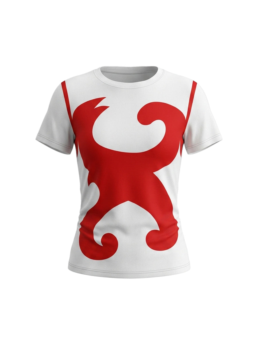 Contrast Color Printed Short Sleeves Round-Neck T-Shirts Tops