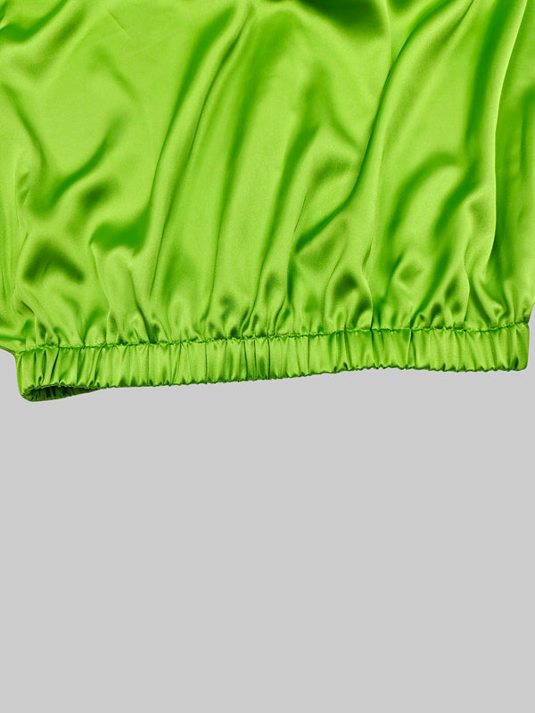 Solid Color Split-Joint Batwing Sleeves Loose Off-The-Shoulder Blouses