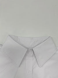 A-Line High-Low Buttoned Pockets Printed Split-Side Stand Collar Blouses&Shirts Tops