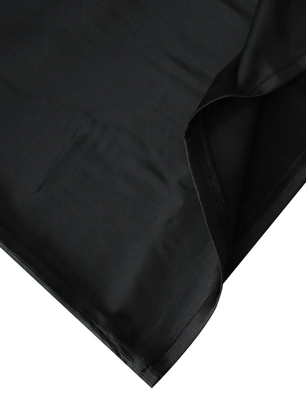 High Waisted Elasticity Solid Color Split-Joint Skirts