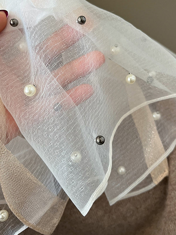 Sun-Protection Beaded See-Through Shawl&Scarf