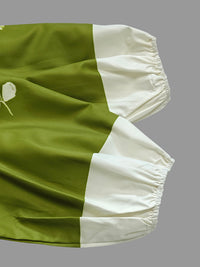 Flower Print Pleated A-Line Loose Round-Neck Mini Dresses