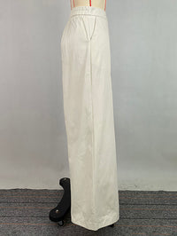 Solid Color High Waisted Loose Trousers Pants